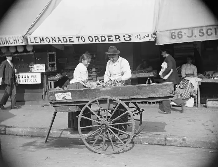 Framed Print : Huckster On Street W / Pushcart Framed Print : Huckster On Street W / Pushcart