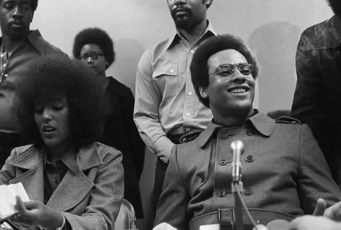 Framed Print : Huey Newton Holding a Press Conference Framed Print : Huey Newton Holding a Press Conference