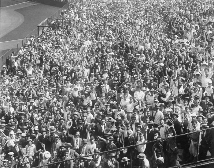 Framed Print : Huge Crowd of Baseball Fans During Game Framed Print : Huge Crowd of Baseball Fans During Game
