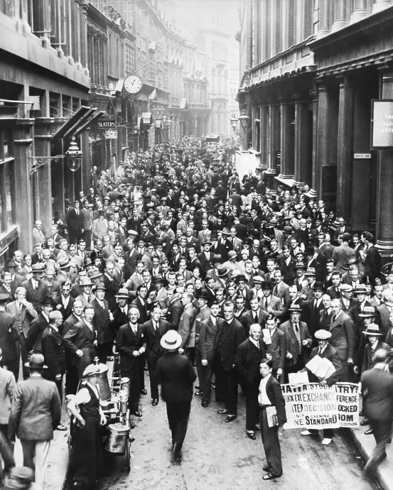Framed Print : Huge Crowd with Hatry Sign in London Street Framed Print : Huge Crowd with Hatry Sign in London Street
