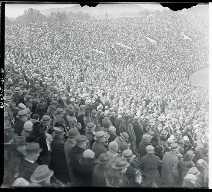 Framed Print : Huge Crowd Watching Yale Defeat Army at Bowl Game Framed Print : Huge Crowd Watching Yale Defeat Army at Bowl Game