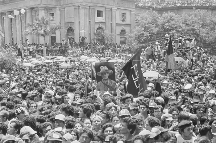 Framed Print : Huge Crowds Celebrate Sandanista Triumph in Managua Framed Print : Huge Crowds Celebrate Sandanista Triumph in Managua