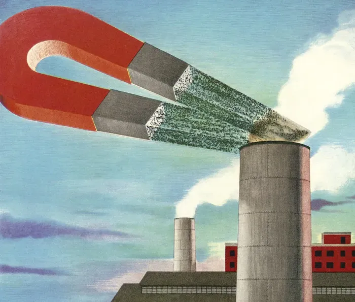 Framed Print : Huge Magnet and a Factory Framed Print : Huge Magnet and a Factory