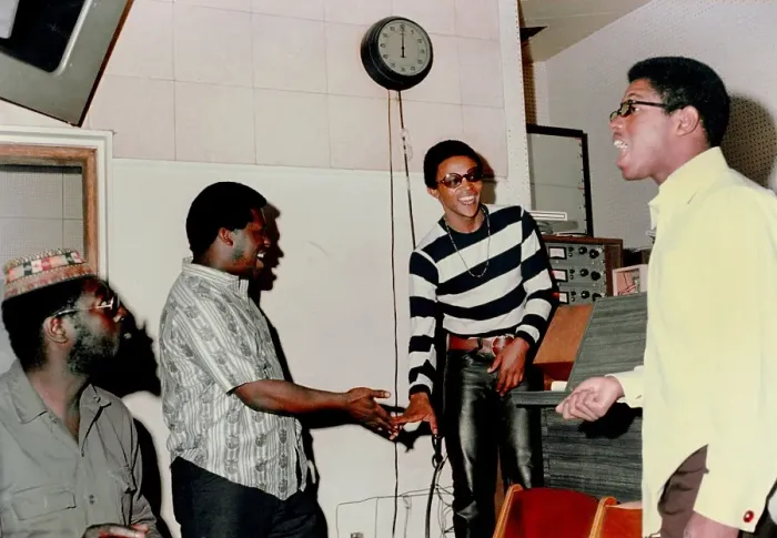 Framed Print : Hugh Masekela Recording Session Framed Print : Hugh Masekela Recording Session