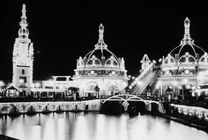 Framed Print : Human Dynamo; Luna Park on Coney Island lit up at night Framed Print : Human Dynamo; Luna Park on Coney Island lit up at night
