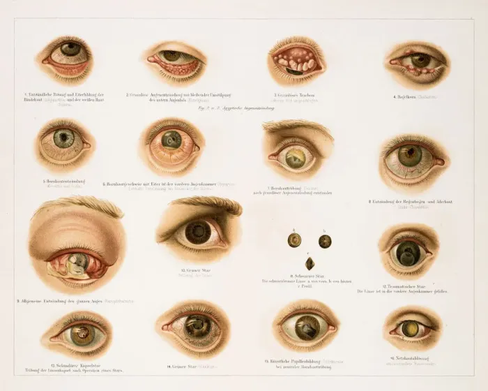 Framed Print : Human eye diseases lithograph 1896 Framed Print : Human eye diseases lithograph 1896