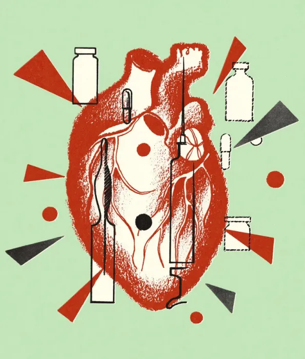 Framed Print : Human Heart and Medicine Containers Framed Print : Human Heart and Medicine Containers
