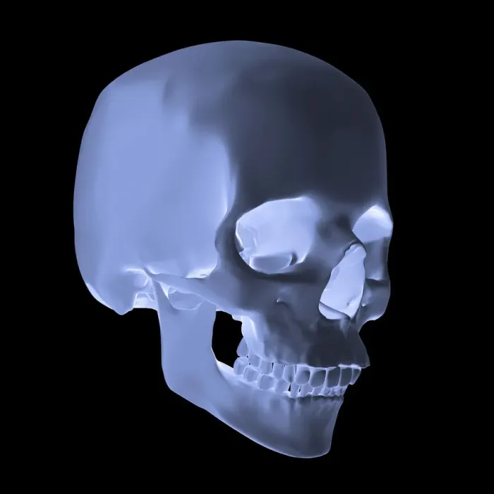 Framed Print : Human skull, glow effect, 3D illustration Framed Print : Human skull, glow effect, 3D illustration