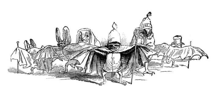 Framed Print : Humanized animals illustrations: Bats Framed Print : Humanized animals illustrations: Bats