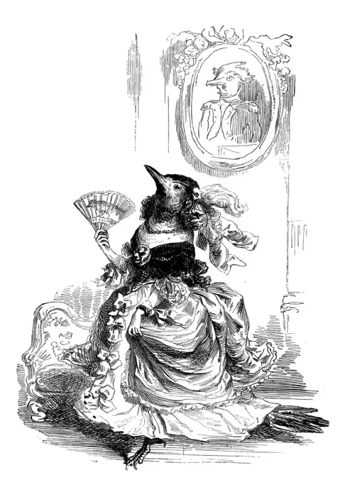 Framed Print : Humanized animals illustrations: Bird lady Framed Print : Humanized animals illustrations: Bird lady