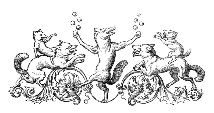 Framed Print : Humanized animals illustrations: Decoration Framed Print : Humanized animals illustrations: Decoration
