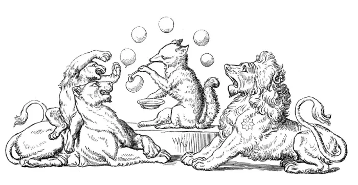 Framed Print : Humanized animals illustrations: Decoration Framed Print : Humanized animals illustrations: Decoration