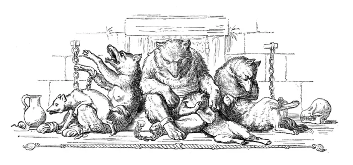 Framed Print : Humanized animals illustrations: Decoration