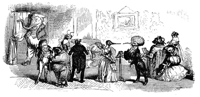 Framed Print : Humanized animals illustrations: Formal party Framed Print : Humanized animals illustrations: Formal party