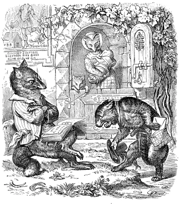 Framed Print : Humanized animals illustrations: Foxes Framed Print : Humanized animals illustrations: Foxes
