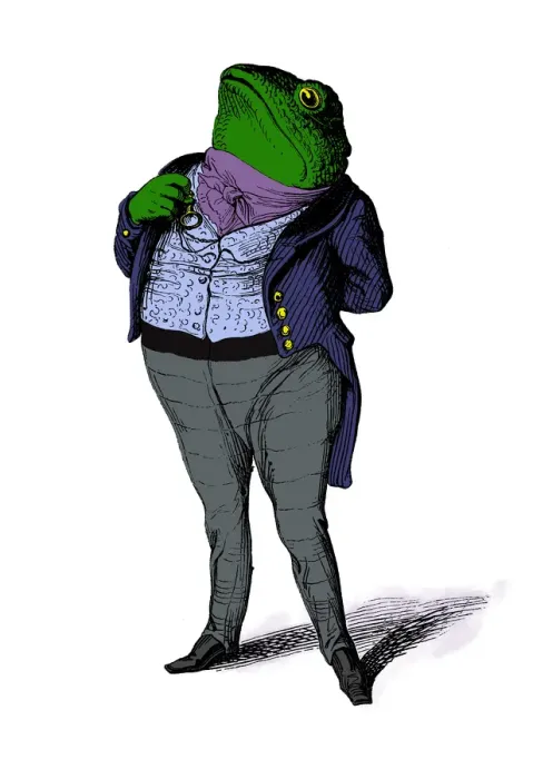Framed Print : Humanized animals illustrations: Frog Framed Print : Humanized animals illustrations: Frog