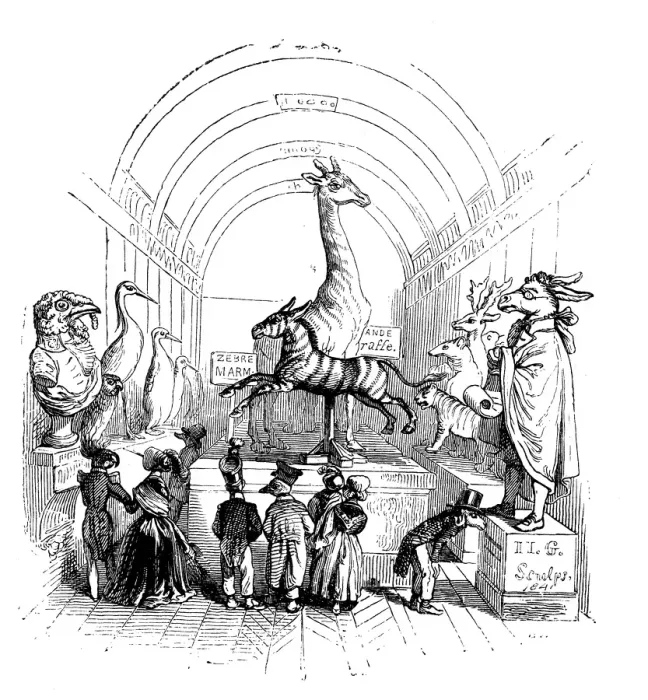 Framed Print : Humanized animals illustrations: Museum Framed Print : Humanized animals illustrations: Museum
