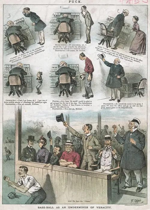 Framed Print : Humorous Collage of Deceitful Employees Asking to Leave for Baseball Game Framed Print : Humorous Collage of Deceitful Employees Asking to Leave for Baseball Game