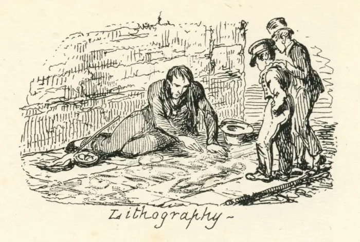 Framed Print : Humour pavement sailor art as lithography 19th century cartoon