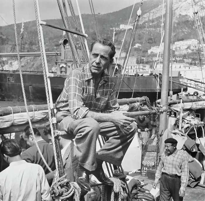 Framed Print : Humphrey Bogart On A Film Set Framed Print : Humphrey Bogart On A Film Set