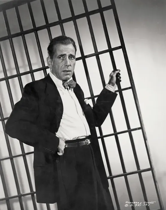 Framed Print : Humphrey Bogart with Jail Bars