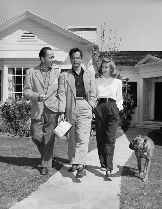 Framed Print : Humphrey Bogart, John Derek and Lauren Bacall