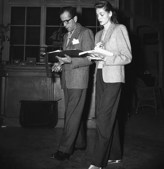 Framed Print : Humphrey Bogart and Lauren Bacall Reading Lines Framed Print : Humphrey Bogart and Lauren Bacall Reading Lines
