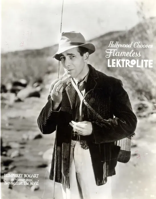Framed Print : Humphrey Bogart In Movie / Ad For Lighter Framed Print : Humphrey Bogart In Movie / Ad For Lighter