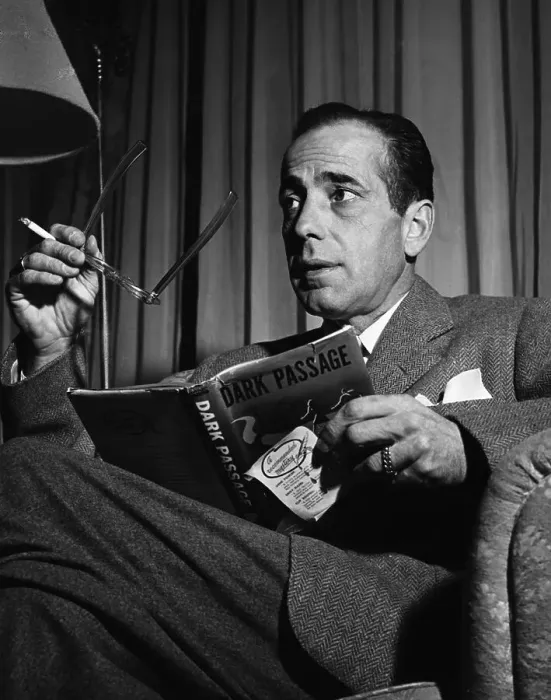 Framed Print : Humphrey Bogart Reading Dark Passage Framed Print : Humphrey Bogart Reading Dark Passage