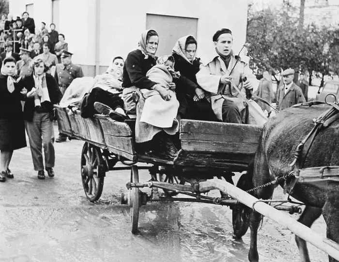 Framed Print : Hungarian Refugees In Cart / Horse Framed Print : Hungarian Refugees In Cart / Horse