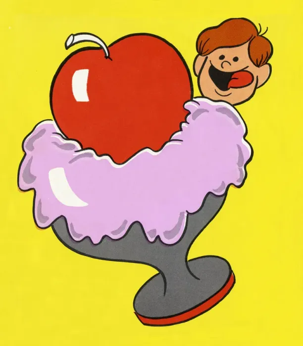 Framed Print : Hungry Boy and Sundae Framed Print : Hungry Boy and Sundae