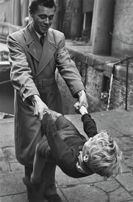 Framed Print : Hunted. English actor, Dirk Bogarde and Scottish child actor Framed Print : Hunted. English actor, Dirk Bogarde and Scottish child actor