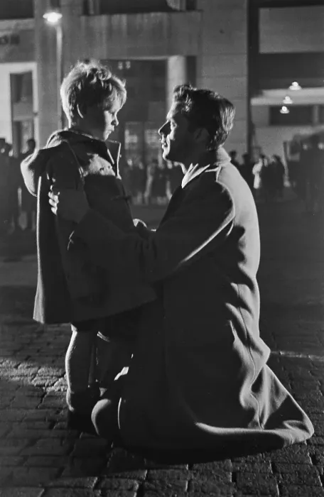 Framed Print : Hunted. English actor, Dirk Bogarde and Scottish child actor Framed Print : Hunted. English actor, Dirk Bogarde and Scottish child actor
