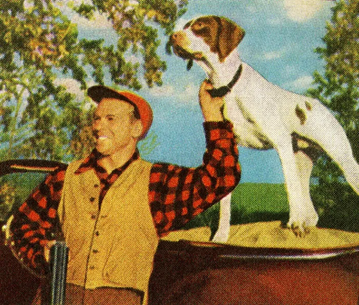 Framed Print : Hunter and His Hunting Dog Framed Print : Hunter and His Hunting Dog