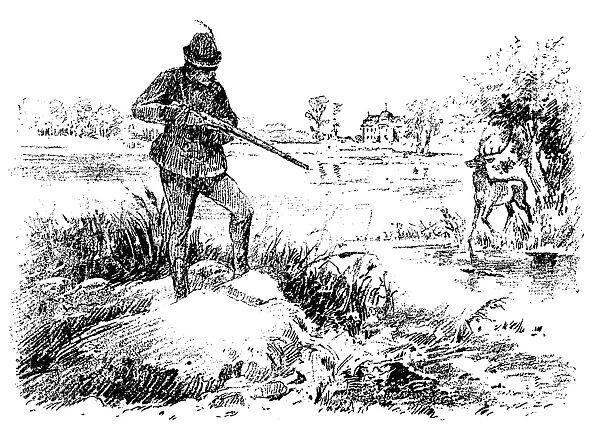 Hunting. Antique illustration of hunting