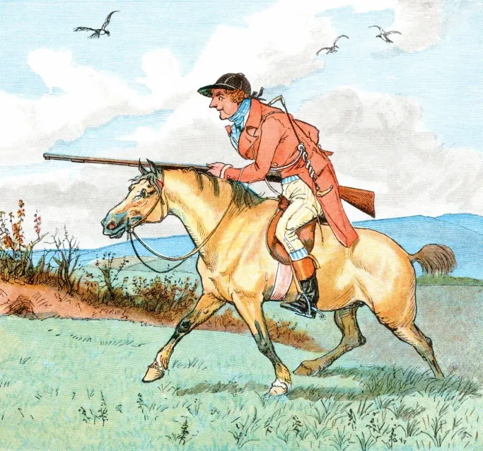 Framed Print : Huntsman with a rifle
