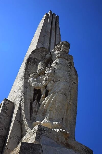 The Hurea, Closca and Crisan Obelisk at the entrance to the fortress, Alba Iulia, Balgrad, German Karlsburg, is the capital of Alba County in Transylvania, Romania