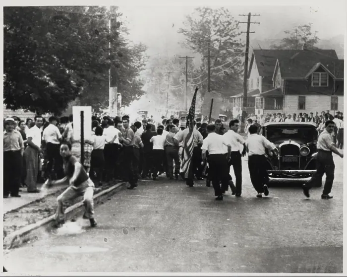 Framed Print : Twenty Hurt In New Jersey Labor Riot 1937