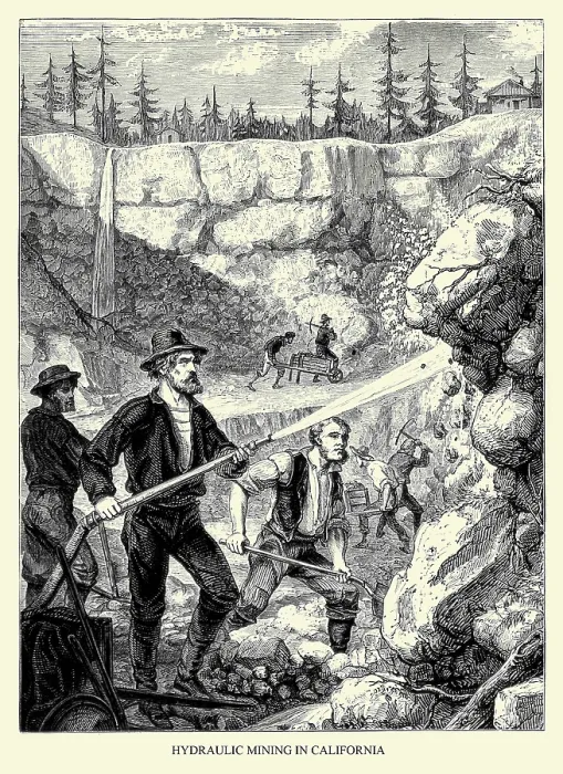 Framed Print : Hydraulic mining in California Framed Print : Hydraulic mining in California