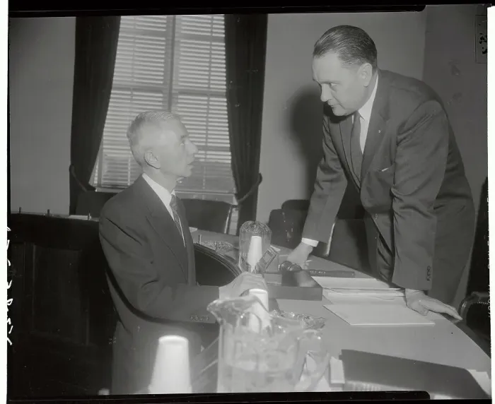 Framed Print : Hyman Rickover and Carl Elliot Meeting on Education Framed Print : Hyman Rickover and Carl Elliot Meeting on Education