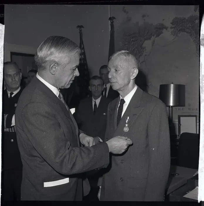 Framed Print : Hyman Rickover and Paul Nitze at Ceremony Framed Print : Hyman Rickover and Paul Nitze at Ceremony