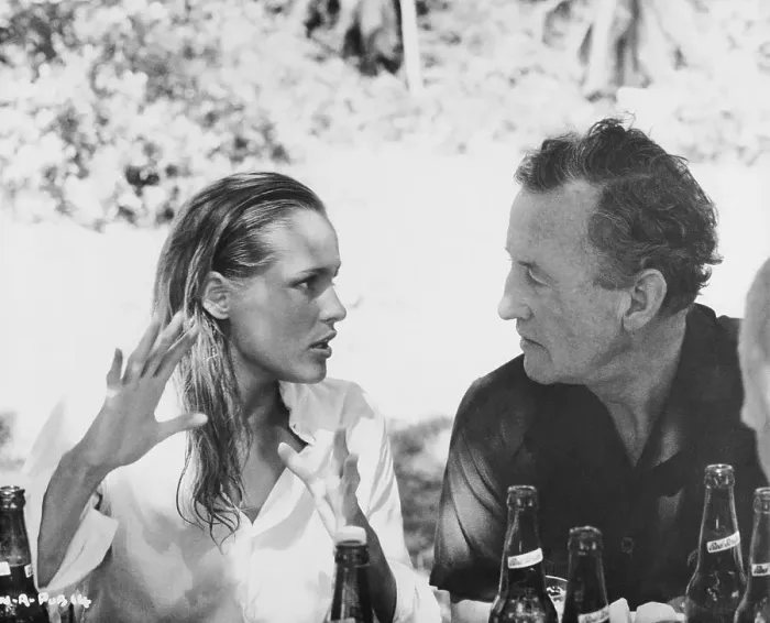 Framed Print : Ian Fleming Chatting with Ursula Andress Framed Print : Ian Fleming Chatting with Ursula Andress