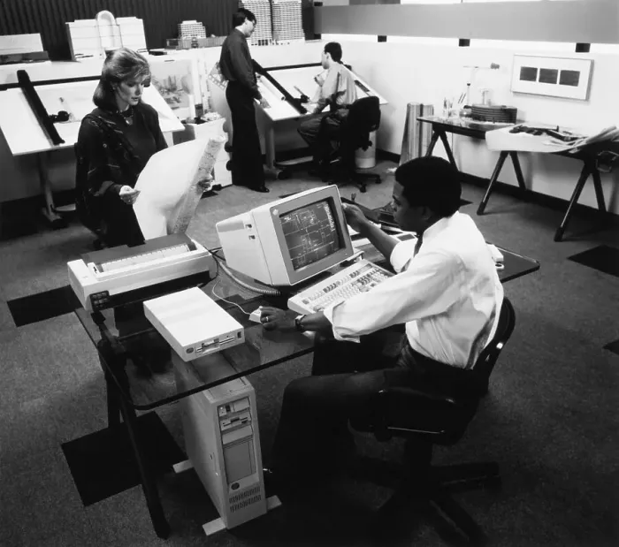 Framed Print : IBM Personal System 2 Computer in Office Framed Print : IBM Personal System 2 Computer in Office