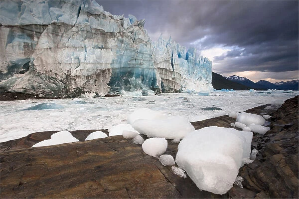 Ice blocks and Perito Moreno Glacier
