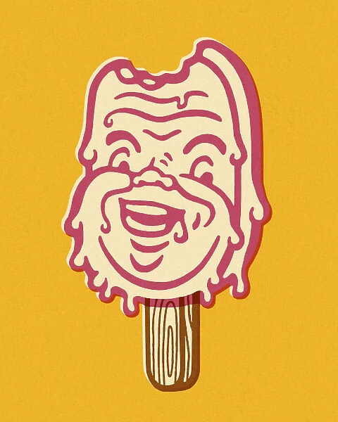 Ice Cream Man on Stick With Bite Missing