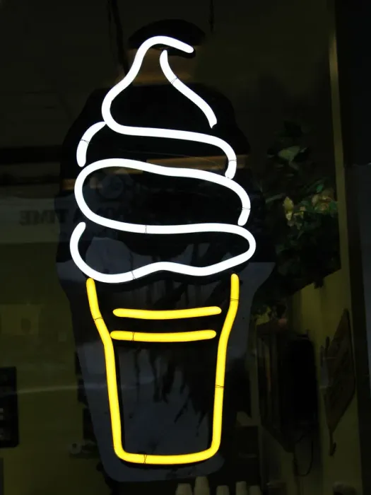 Framed Print : Ice cream, Sign, Icecream, Neon, Night Framed Print : Ice cream, Sign, Icecream, Neon, Night