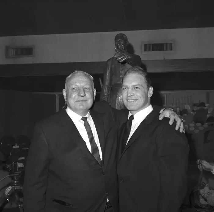 Framed Print : Ice Hockey Player Bobby Hull with His Father Framed Print : Ice Hockey Player Bobby Hull with His Father