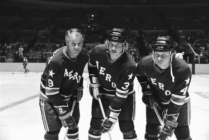 Framed Print : Ice Hockey Players Gordon Howe and Sons