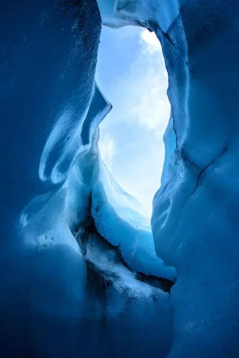 Framed Print : Ice Hole. looking up from an ice cave in Alaska Framed Print : Ice Hole. looking up from an ice cave in Alaska