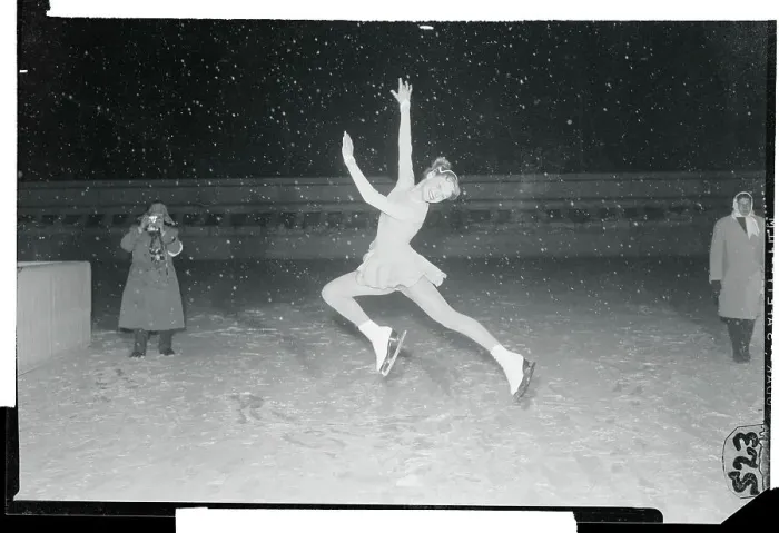 Framed Print : Ice Skater Carol Heiss Demonstrating Leap Framed Print : Ice Skater Carol Heiss Demonstrating Leap